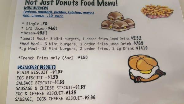 Not Just Donuts Food Menu