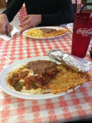 Huevos rancheros and migas