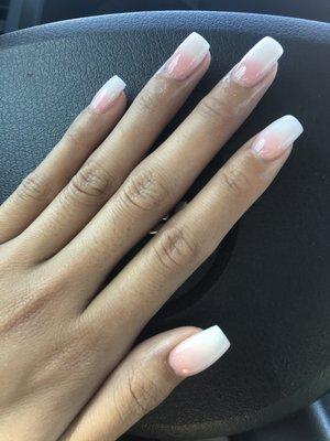 Ombré Dipping Powder with clear Gel Polish