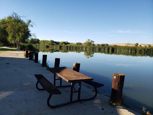 View of lake from Frisbee golf side of grounds