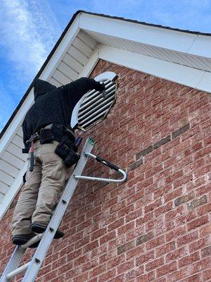 Removing Damaged Round Attic Vent