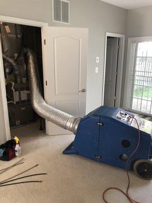 A townhouse duct cleaning....