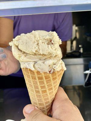 Double Scoop Butter Pecan in Waffle Cone