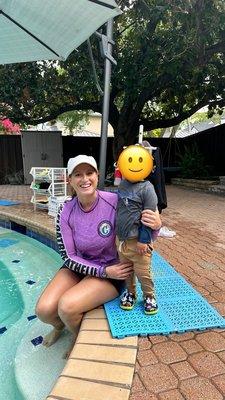 Zoe Vickers and our son last week of swim class.