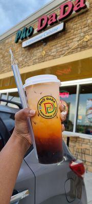 Thai tea with boba