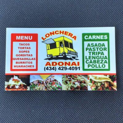 Business Card Menu