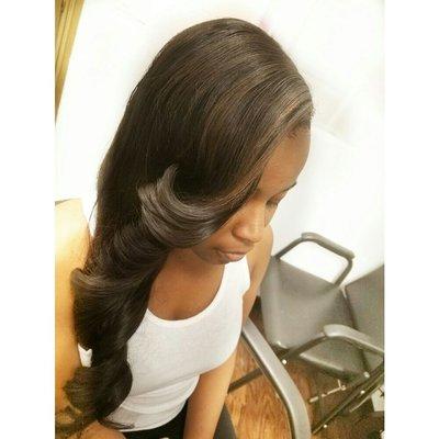 Sew-in weave with natural leave out