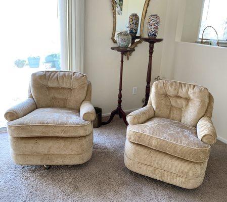 Gold velvet chairs