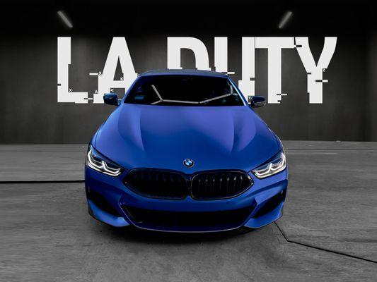 BMW M850 in Satin perfect blue colorchange wrap