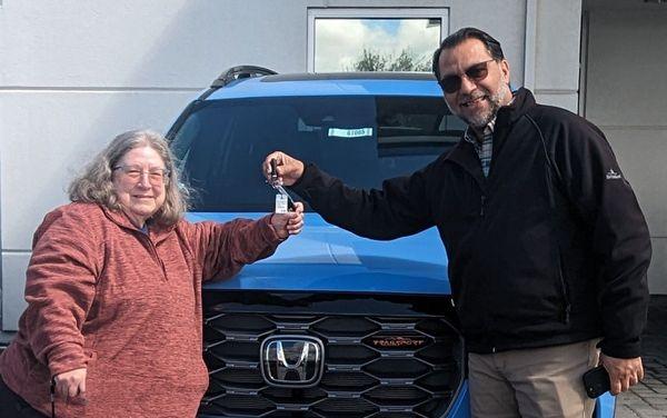 Receiving the keys to my new Honda Passport!