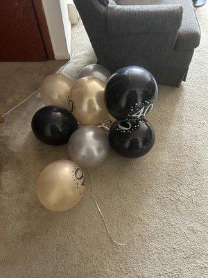 Balloons on the floor the next day