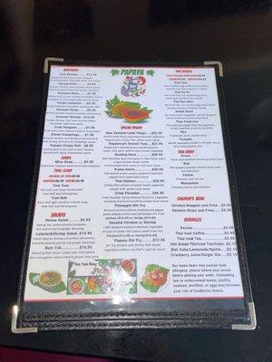 Menu side 1