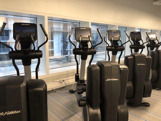 Many Elliptical machines.