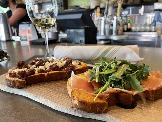 HH pick two bruschetta and HH wine