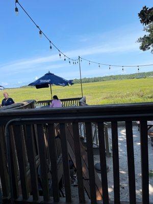 View from the outdoor seating. Lovely covered porch