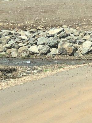 Water running out of lake