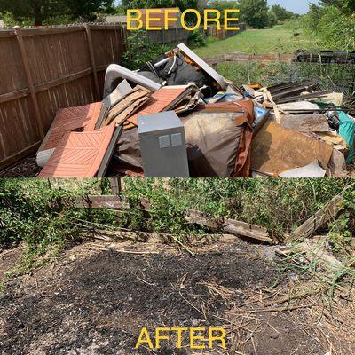 Hot tub, patio set, metal framing, assorted tiles and cement.... gone.