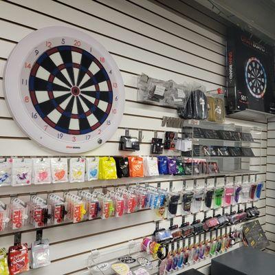 Darts, dart supplies, dart boards, and more are available at Fradon Lock Co.