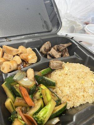 Chicken and steak hibachi