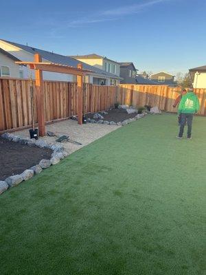 Landscape and artificial turf