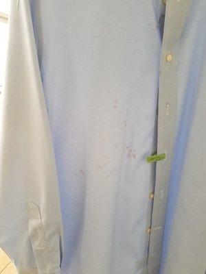 Brand new Ralph Lauren Polo shirt ruined by this cleaners.