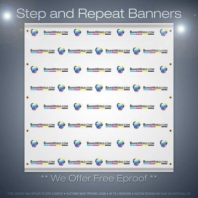 We have a few package deals going on: For $199 you can get a 8'x8' vinyl step and repeat banner along with the stand