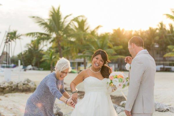 Sharing a laugh with Bea and Chuck.