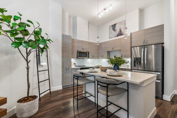 Gourmet kitchen with stainless steel appliances