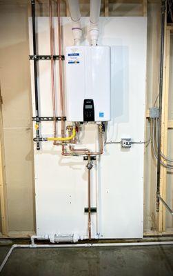 Tankless water Heater installed what a beautiful job