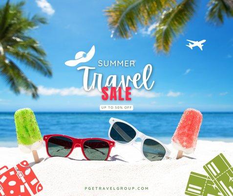 "Dive into summer with our hot travel sale!  Explore exotic destinations, luxe stays, and thrilling experiences. Book now for sizzling sa