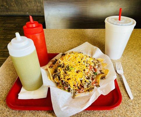 Super Nachos & a large drink