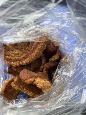 Fresh, crunchy & delicious Chicharonnes.