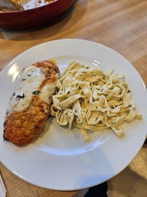 Chicken parm and fetticini Alfredo