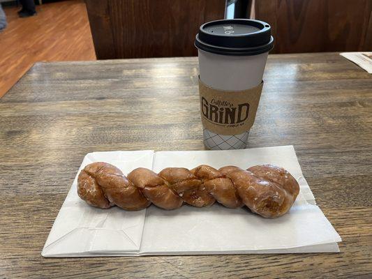 Mocha Breve and Raspberry Doughnut