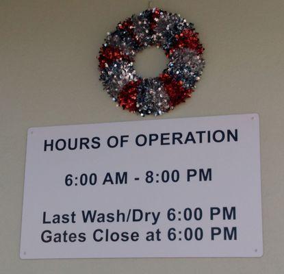 Hours of operations