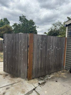 Gate Repair - new post installed, concrete poured