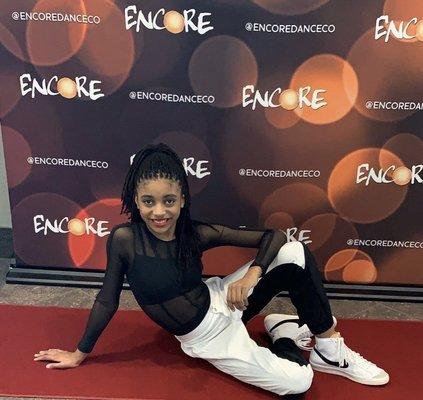 Bella from her company hip hop competition at encore