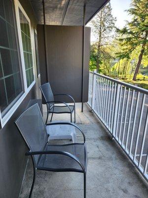 Patio facing river