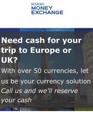 Look no further for your FX. We trade over 50 currencies.