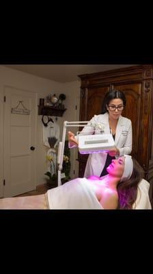 LED Light Therapy is safe noninvasive treatments for all skin types. Part of Eti's Signature Facial.