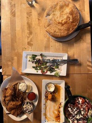 Scratch Chicken Pot Pie Specialty Beer Battered Cod Fish and Chips Specialty Grain bowl