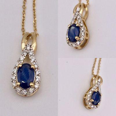 Elegant Sapphire & Diamond Necklace.