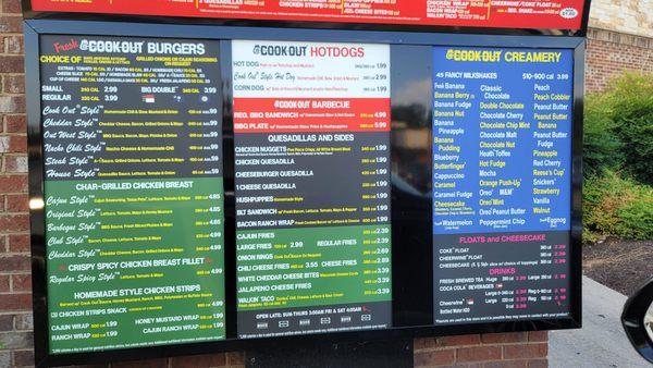 Drive thru menu. In case you didn't guess.