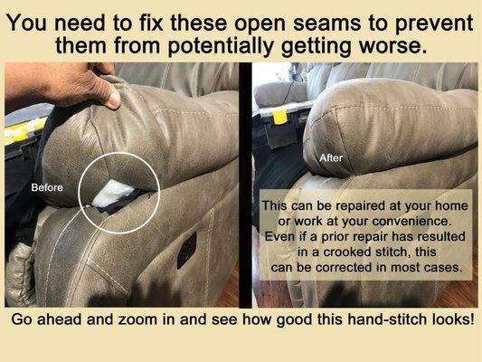 Loose stitching repair