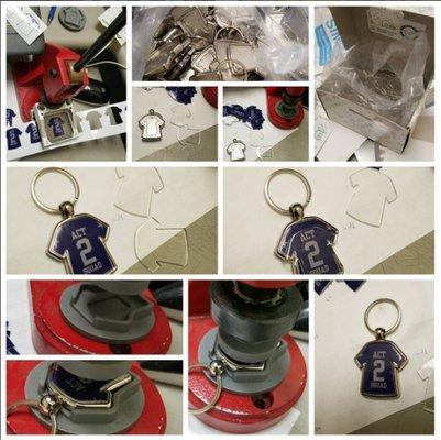 The keychain making process!