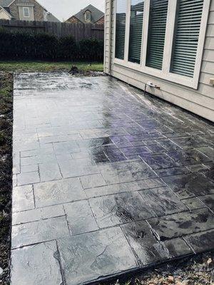 Stamped concrete patio