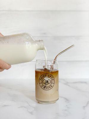 Iced oat milk latte