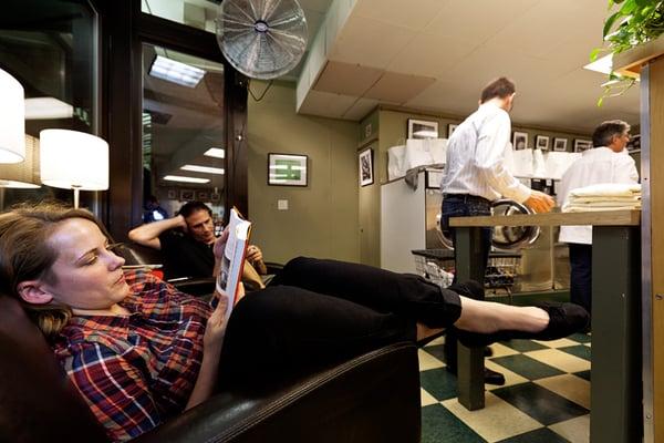 Lounging at the laundromat