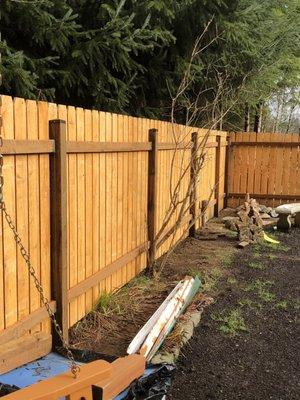 Fence install and landscaping