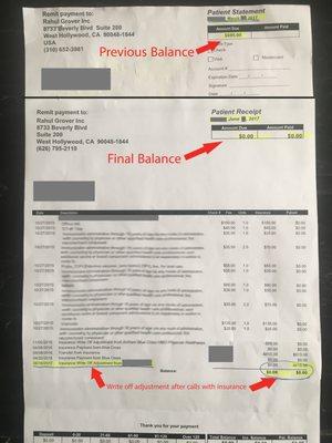 This billing statement goes along with my review explaining exactly how to defend yourself from being extorted by Grover's billing dept :)